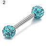 New 1/4Pcs Rhinestone Round Ball Tongue Nose Stud Nipple Lip Piercing Women Jewelry Life Store