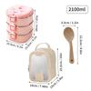 WORTHBUY Portable Food Storage Box Multi Layer Fruit Vegetable Storage Container 304 Stainless Steel Bento Lunch Box With Spoon