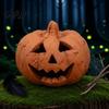 Weird Fun Halloween Decor Handcrafted Pumpkin Statue Hand-Carved Resin Figurine Party Supplies Tabletop Ornament for Home Enduring Decorations