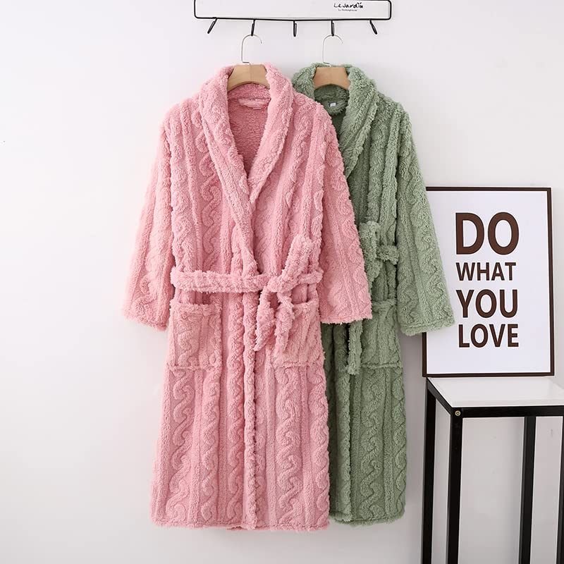 Пижама Yume Мужской и женский парный флисовый халат, Одеяло для отеля/зимы, Теплый и пушистый банный халат/домашняя одежда для осени и зимы (2XL, бежевый)