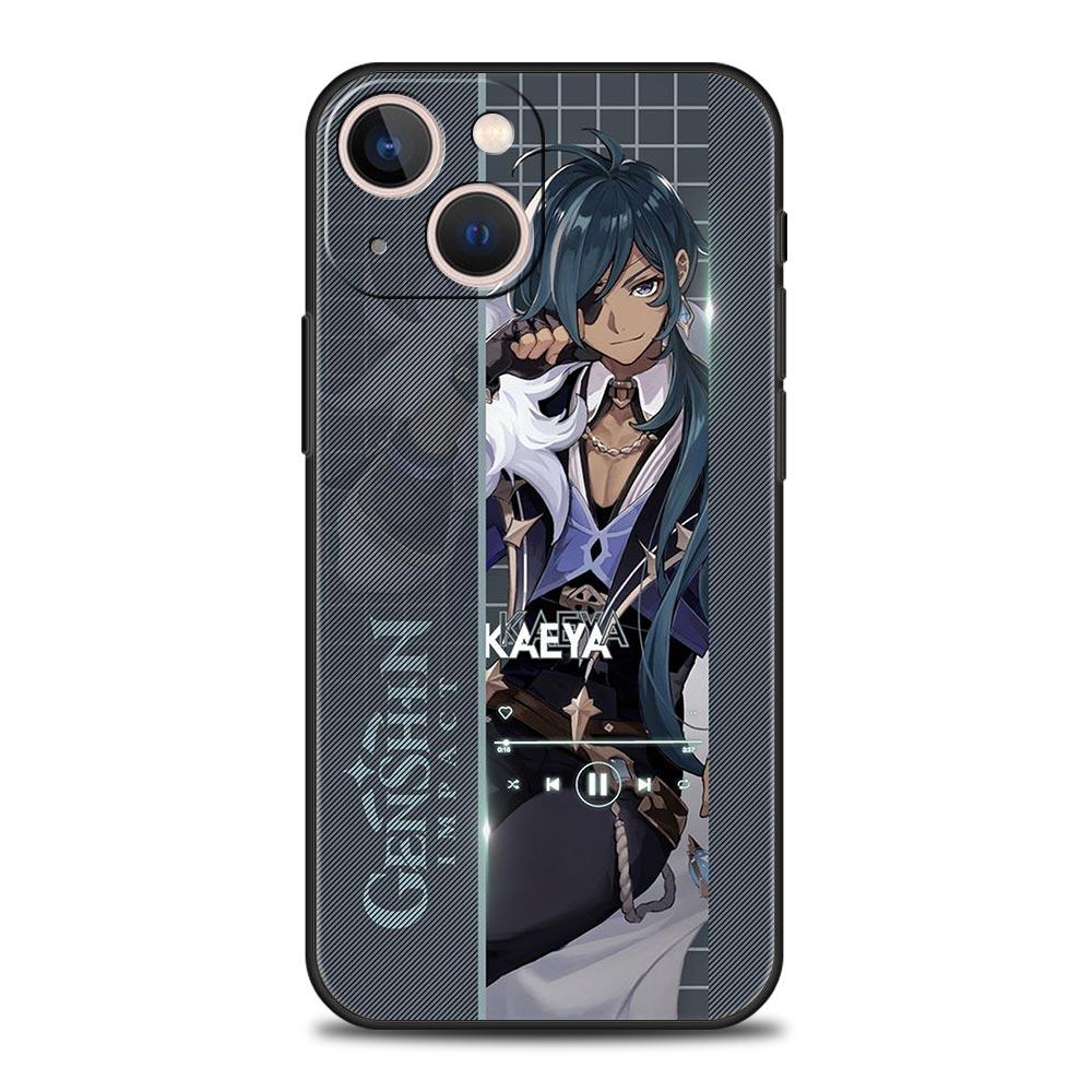 Genshin Impact Game Role для iPhone 11 12 13 15 14 Pro Max чехол для телефона X XR XS 7 8 Plus SE 2020 роскошный черный мягкий чехол Funda