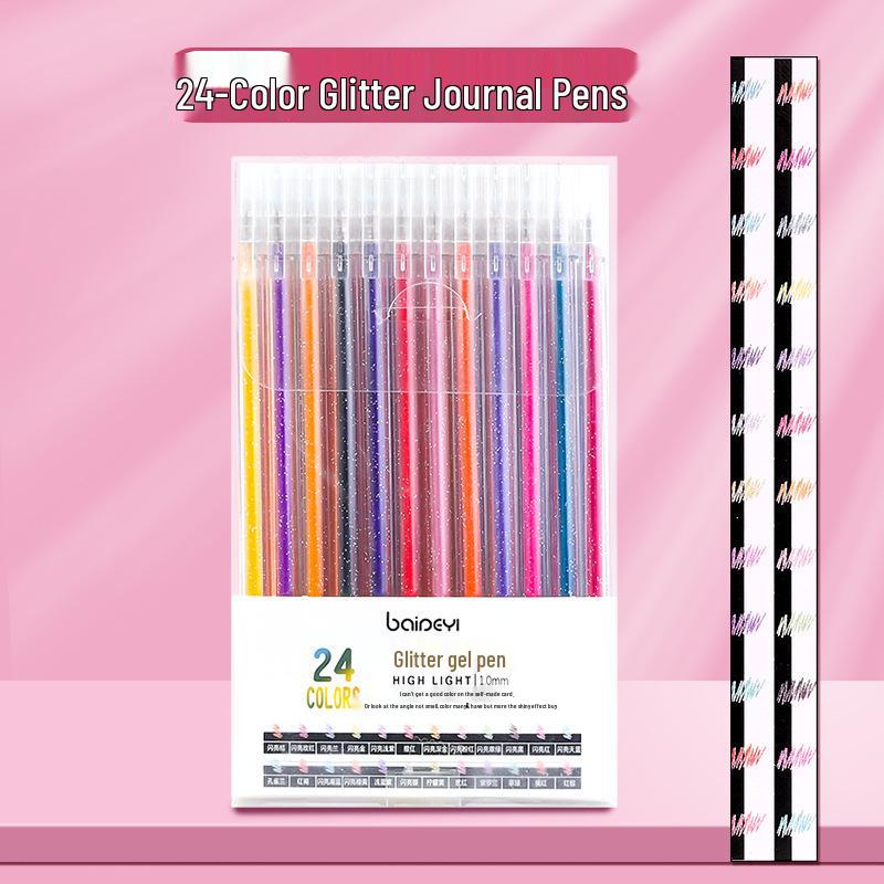 Luminous Glitter Gel Pen - Color-Changing Crystal Sand Effect for Journaling & Drawing.