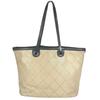 A92211 On the Road Matelasse Quilted Tote Bag Shoulder Bag Beige/Black