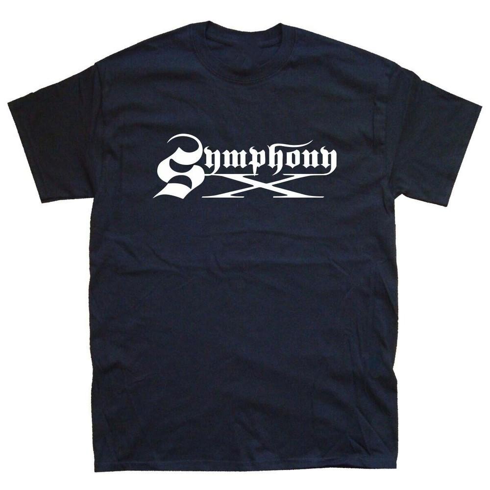 Логотип Symphony X Band Футболка Черная Подарок для Фаната NI845 Унисекс Футболка