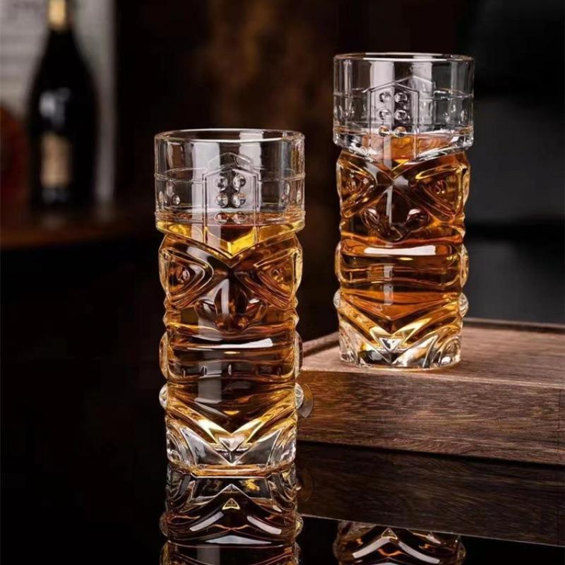 1 большая хрустальная стеклянная барная тики-кружка в европейском стиле, гавайский коктейльный стакан, кружка для пива с изображением лица призрака