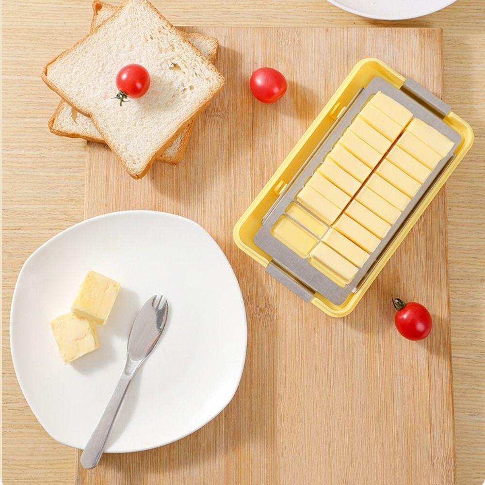with Spoon Butter Cutter Storage Box with Cutting Net Cheese Container  Kitchen Baking
