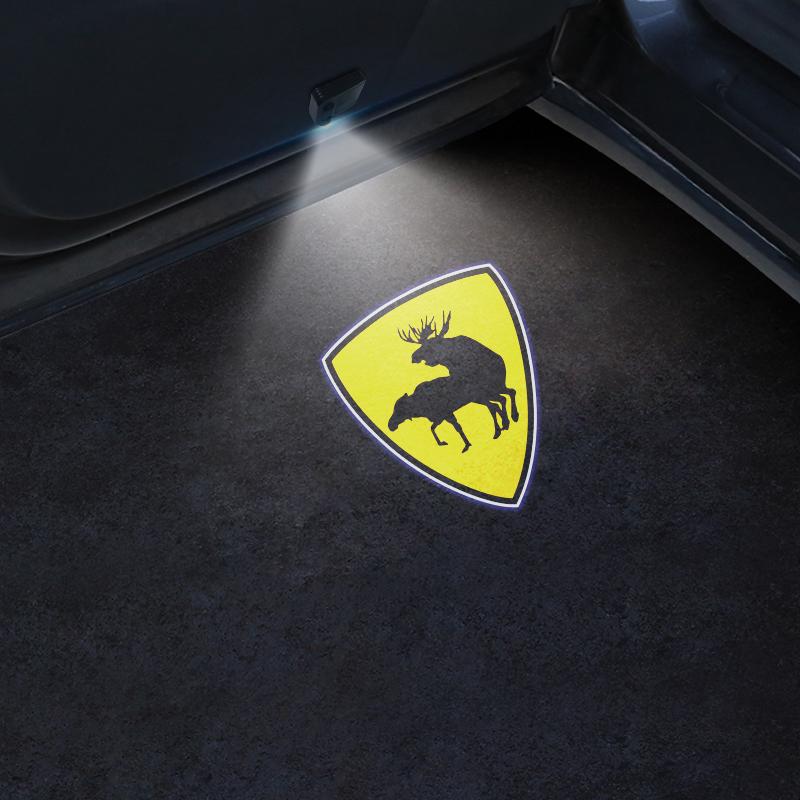 2Pcs LED Prancing Moose Emblem Car Door Light Welcome Lamp Wireless Projector For B3 B4 B5 XC90 XC60 S60 XC40 S40 Volvo