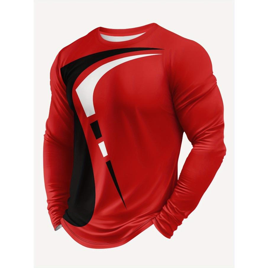 Женская футболка с круглым вырезом, длинным рукавом и 3D-принтом