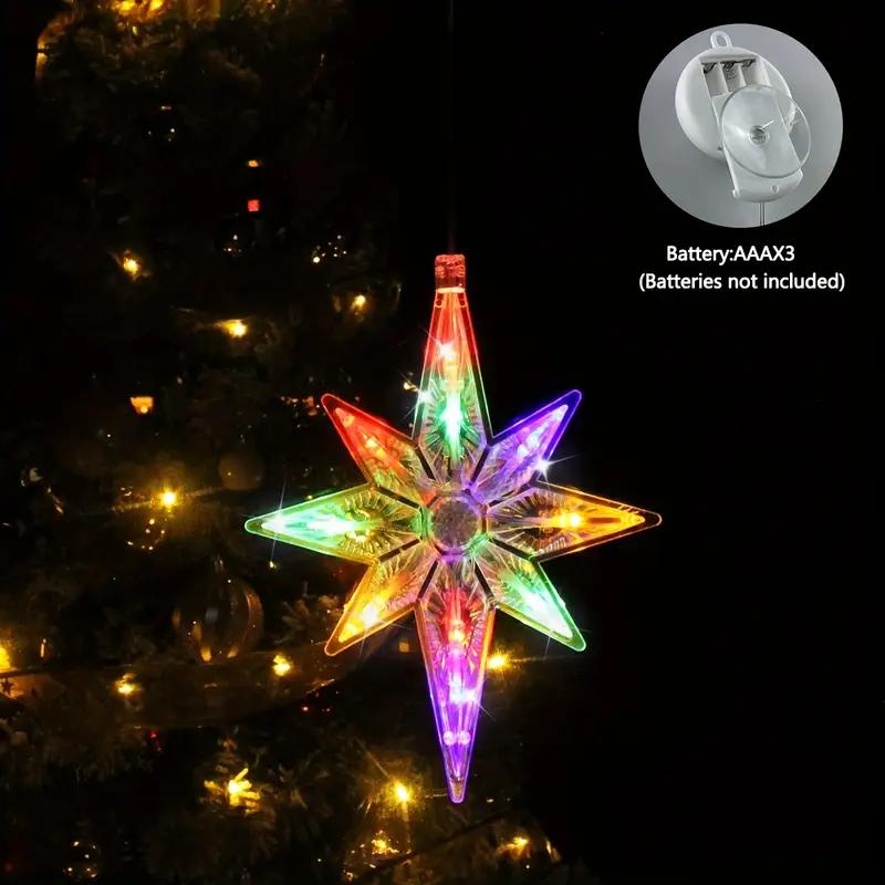 Polaris Sucker String Lights Window Decor - Battery Operated Curtain Lights, for Christmas/New Year/Wedding/Home Bedroom Decor