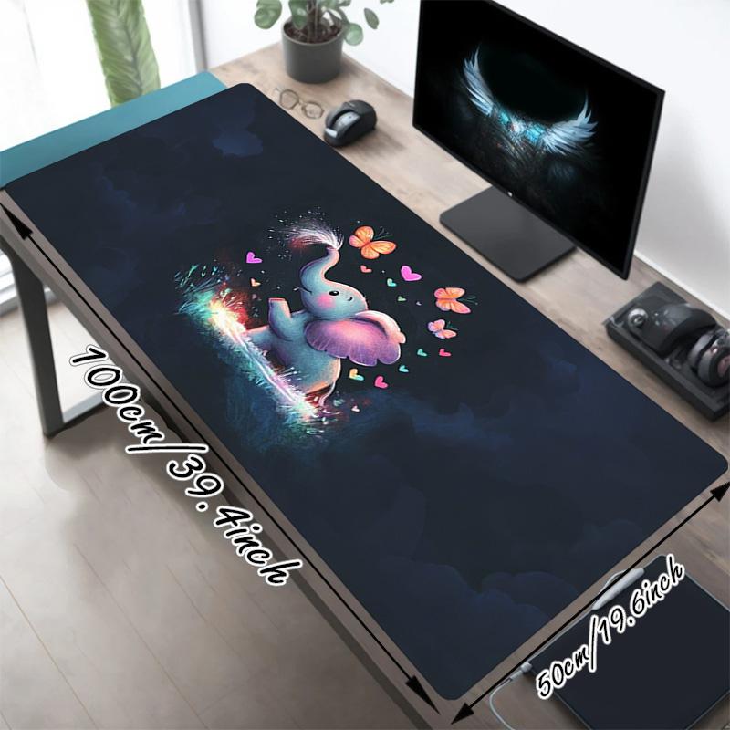 Elephant Fantasy Xl Gaming Mouse Pad Nonslip Rubber Base Stitched Edge Waterproof Desk Mat For Pc Laptop Gamer Office Computer Accessories C927246