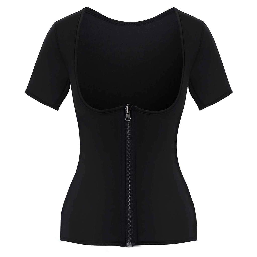 Горячие неопреновые костюмы для сауны для женщин, тренировочный жилет для тренировки талии, рубашки для тренировки тела, термокуртка, корректирующее белье, майки, футболка для фитнеса