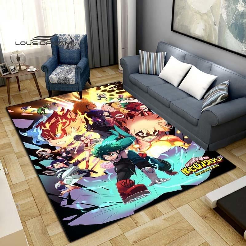 Коврики My Hero Academia, модный 3D-печать, аниме, гостиная, спальня, большой мягкий ковер, домашний милый коврик для детской комнаты