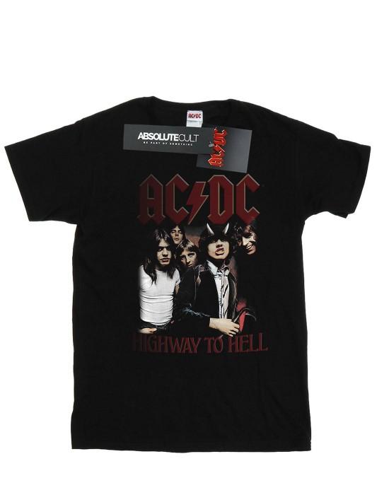 AC/DC Женская/дамская футболка бойфренда с надписью «Highway To Hell» из хлопка