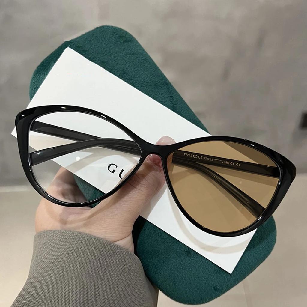 Cat Eye Photochromic Myopia Glasses Retro Frame Color Changing Short Sight Eyewear Ultralight Anti-Blue Light Near Sight Glasses