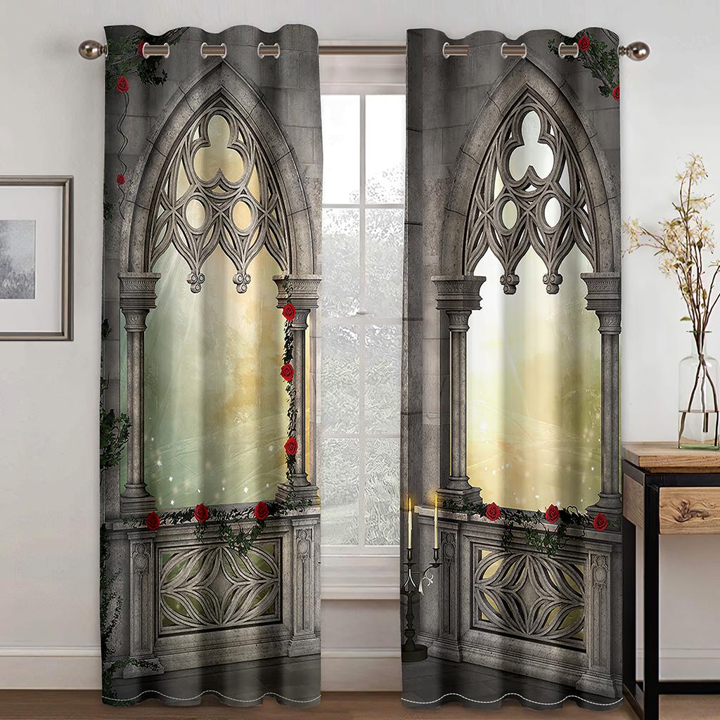 Роскошный мусульманский фестиваль Рамадан римские столбы шторы для окон комплект для гостиной спальни декор 2 шт. Бесплатная доставка