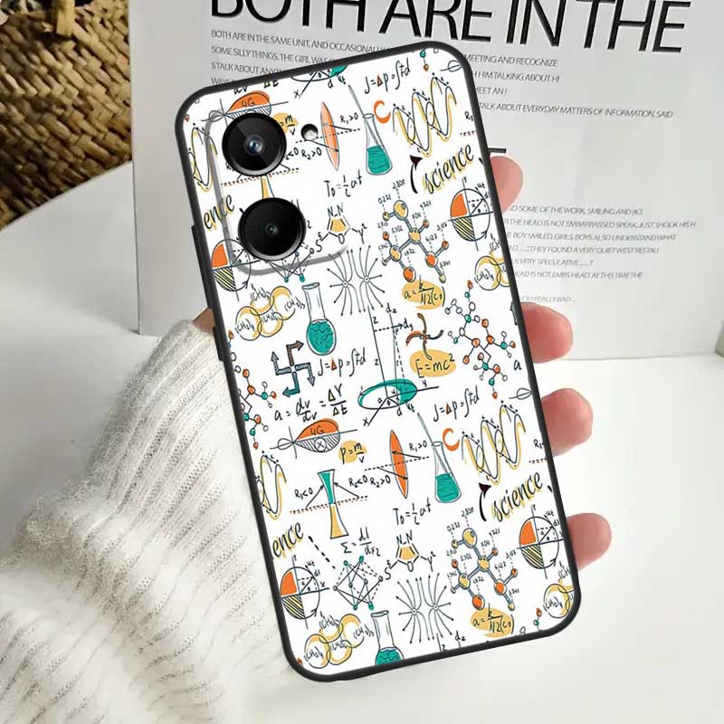 Biology Chemistry Case For Realme C55 C53 C51 C35 C33 C30 C67 C21Y C25s C15 9 10 12 11 Pro Plus GT Neo5 Cover
