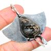 Natural Turritella Fossil Gemstone 925 Sterling Silver Pendant 2.48" M6G89