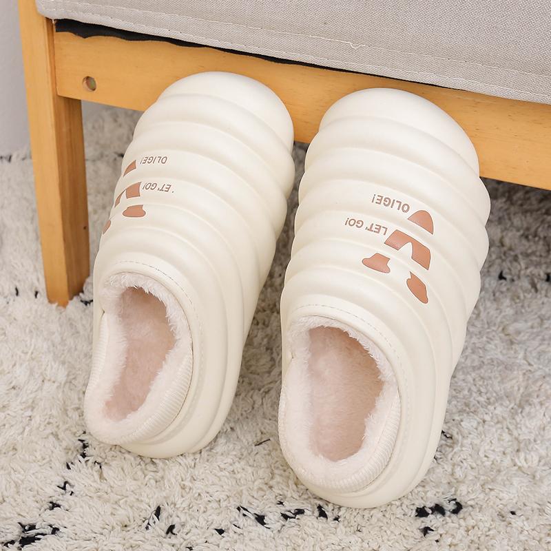 Модные домашние тапочки, мужская зимняя обувь, Эва, удобная толстая подошва, сохраняющая тепло, с круглым носком, новые модные универсальные тапочки из бархата