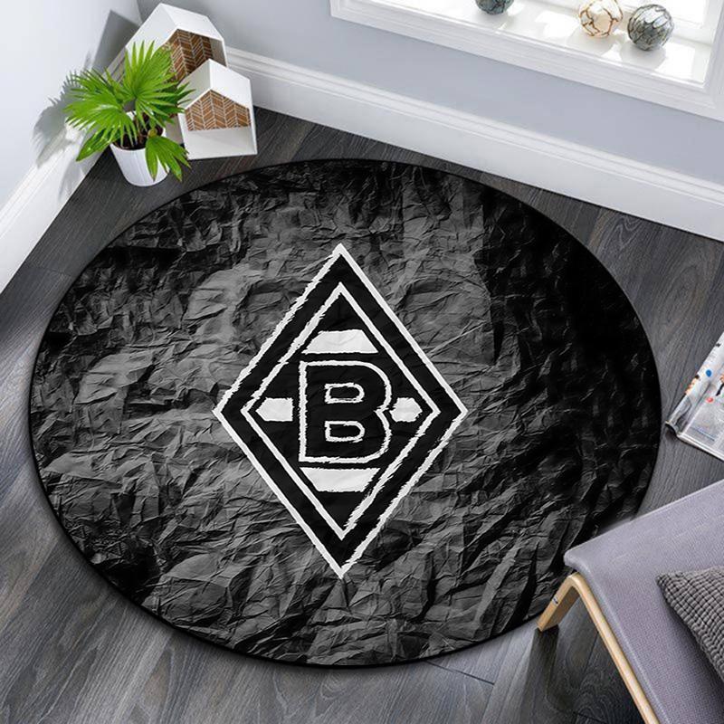 Borussia Mönchengladbach Round Area Rug,Carpet Rug for Living Room Bedroom Sofa Playroom Decor,Non-slip Floor Mat