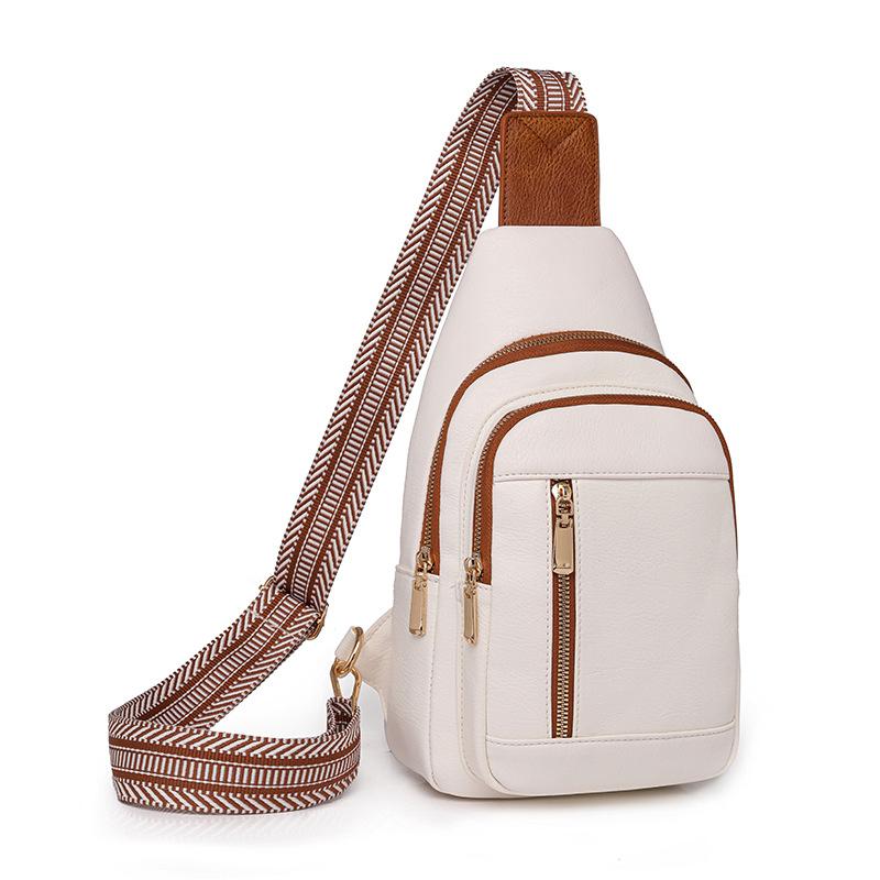 Женская нагрудная сумка, кожаная сумка через плечо, сумка на плечо для девочек, однотонная нагрудная сумка