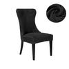 1/6PC Soft Velvet Dining Chair Cover Elastic High Back Armless Chair Cover Dustproof Solid Color Seat Slipcover for Hotel Party