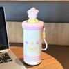 New Flower Insulated Cup Stainless Steel with Straw Thermal Water Bottle with Lanyard Vacuum Sippy Mug Gifts