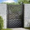 VidaXL Garden Gate Black 105x130 Cm Steel Cross Design, Fence Gate, Outdoor Gate, Metal Gate, Gate 4101000