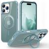For iPhone 16 Pro Max Case Compatible with MagSafe Rotatable Ring Kickstand TPU+PC Phone Cover