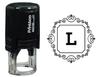 Printtoo Square Swirl Border Alphabet L Monogram Initial Self Inking Rubber Stamp Office