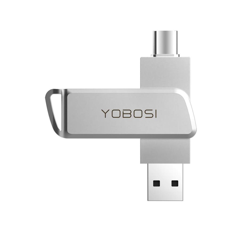 Металлическая USB-флешка с вращающимся корпусом двойного назначения - Высокоскоростная 32 ГБ, 64 ГБ, 128 ГБ, большой емкости