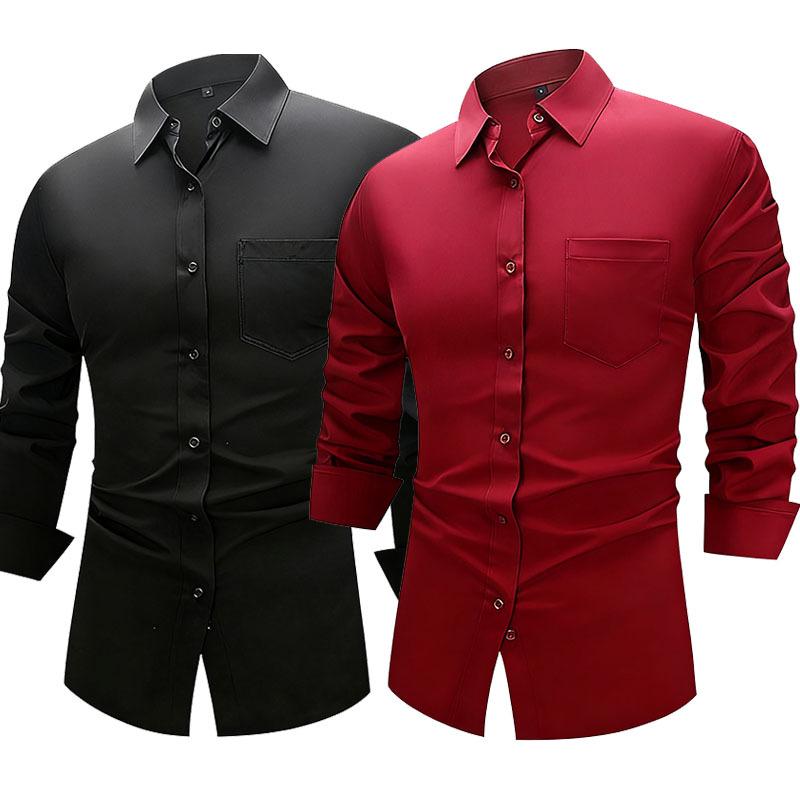 Men's Warm Plaid Long-Sleeve Shirt - Plus Size, Velvet-Lined, Mid-Age Autumn Design