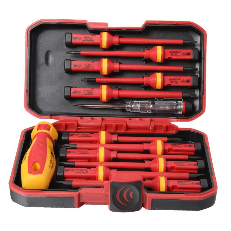 Voltage Tester 13pcs Ved Insulated Screwdriver Set High Voltage 1000V Phillips Slotted Torx Hand