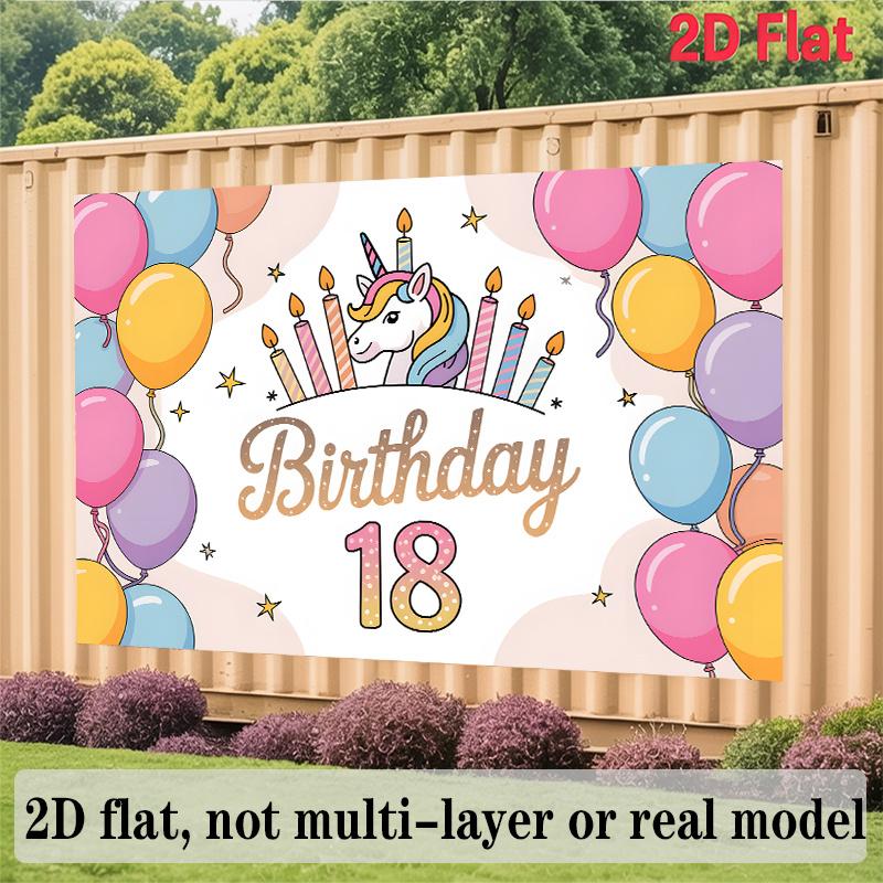 Party Backdrop 18Th Birthday Flat Designed Serves Photos Made Styling Embellishments Adornments Photo Booth Decor Birthday Party Decor