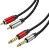 0.3м Двойной 1/4 дюйма TS к Двойному RCA Стерео Аудио Кабель 2x 6.35мм TS к RCA Папа Адаптер Провод