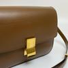 [Pre-Owned] Classic Box Gold Buckle Polished Calfskin Tofu Square Crossbody Shoulder Bag Medium - Excellent #UCVQ4E