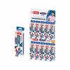 Flair 3 in 1 Retractable Ball Pen, Pack of 4, Blue Black Red Ink, Smooth Writing for Office School & Home