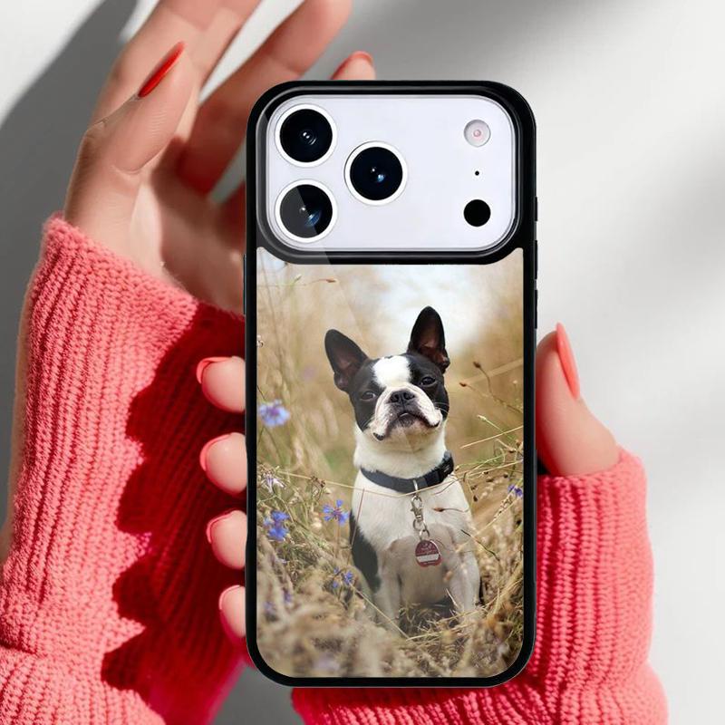 Boston Terrier Dog Faces Phone Case for iPhone 17 16 15 14 13 Pro Max Back Cover for 12 11 Pro Coque