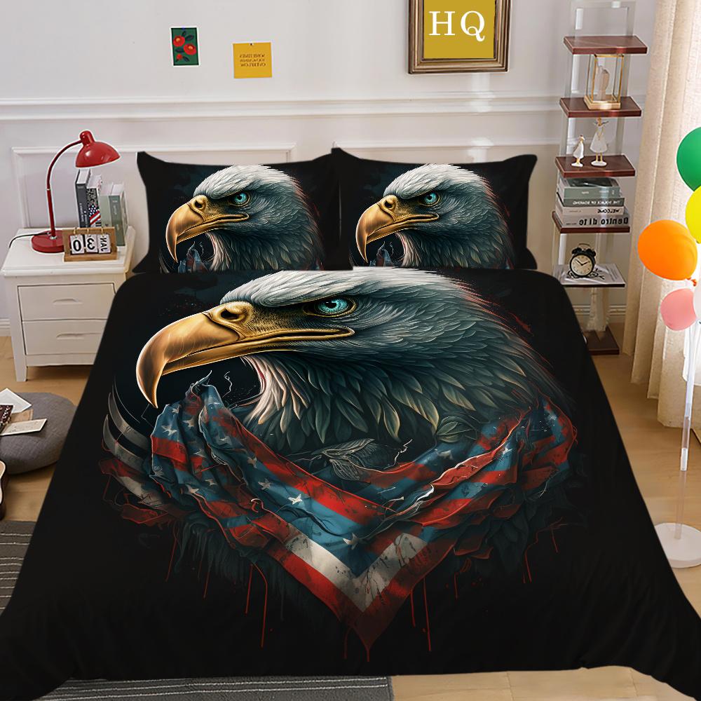 3D Printing Duvet Covers Eagle Bedding Cover King Size Home Bedding Superior Microfiber Bedroom Decor