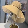 Fisherman's empty top hat with shawl, women's spring summer big eaves sun protection visor, foldable outdoor outing quick-drying basin hat
