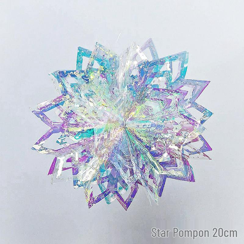 Iridescent Snowflake Honeycomb Ball Ornament - Colorful Christmas & Spring Decoration Prop