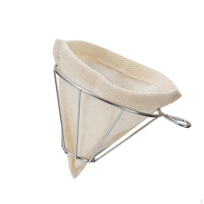 Фильтр-ситечко из фланелевой ткани для кофе, с ручкой, моющийся конус для кафе