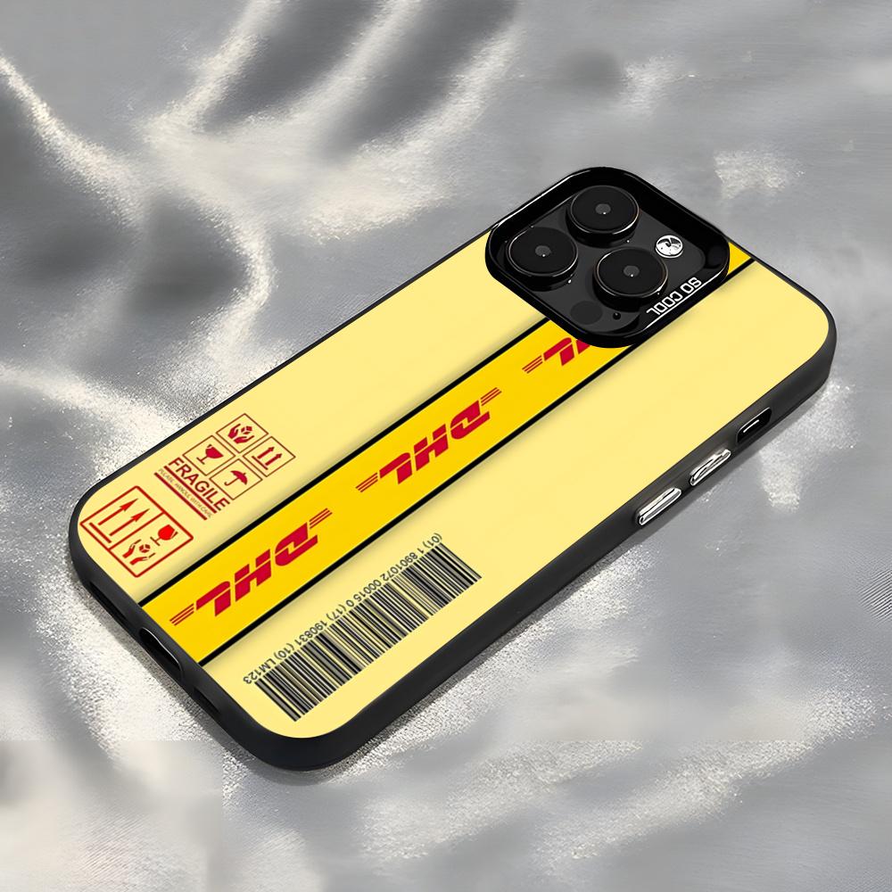 Чехол для телефона с логотипом бренда DHL Для IPhone17 Air 16 15 14 Plus 13 12 11 Pro 7 8 XS Max XR Серебристый Черный Бампер