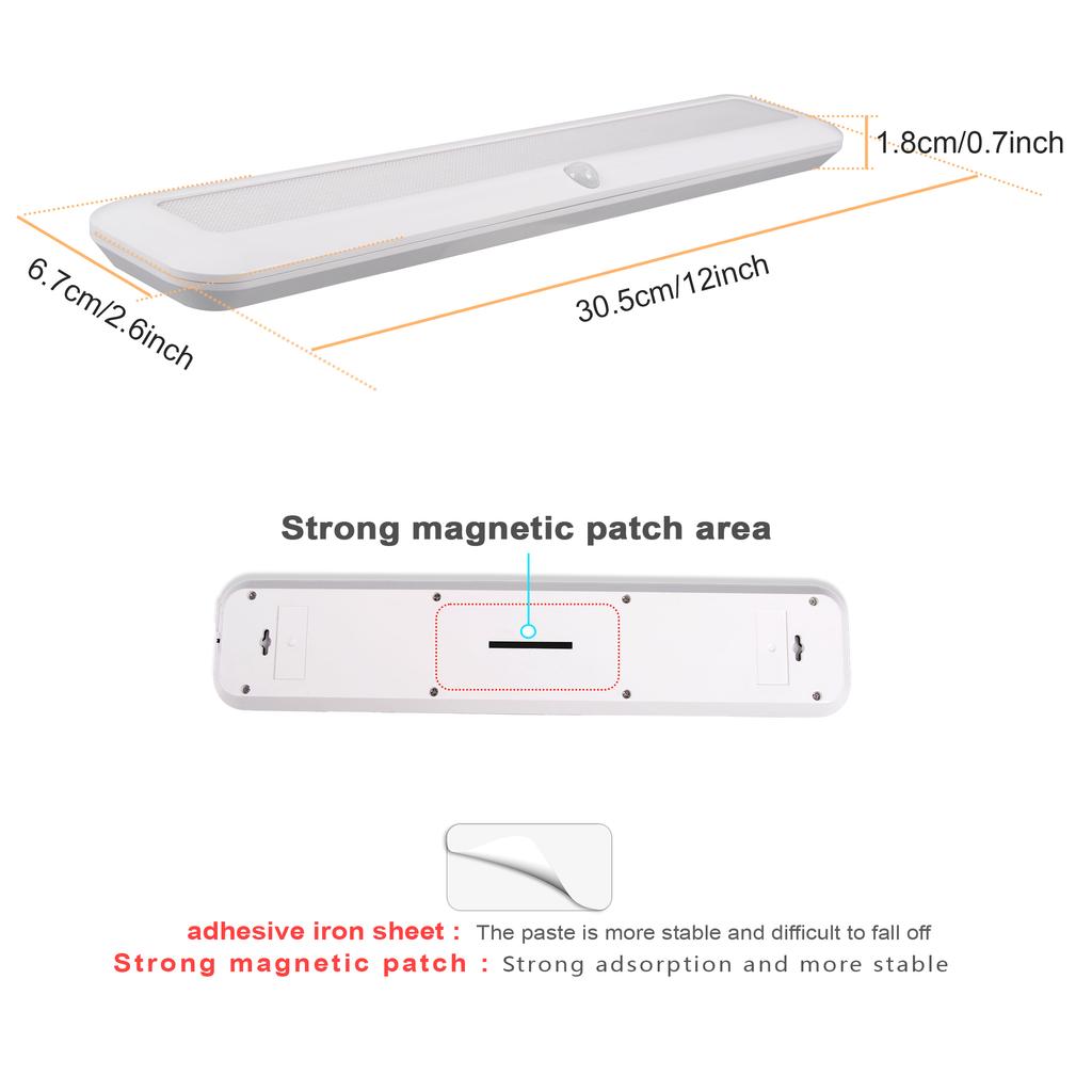 LED Smart Light Motion Sensor Light Emergency Automatic 1000mAH Lighting Rechargeable Cabinet Night Lamp