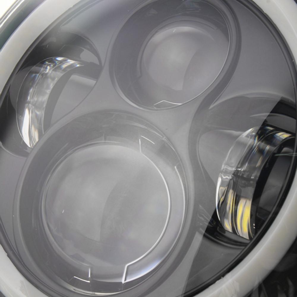 2pc Car 7" Headlights For Land Rover Defender 90 110 Round LED Headlight Kit Angel Eyes nn Halo For Lada Niva 4X4 Offroad Accessory