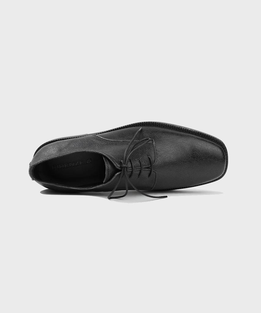 Firenze Atelier [Vibram] Merlin_Минималистичные Полуквадратные Дерби 8430 [Трещиноватый Черный]