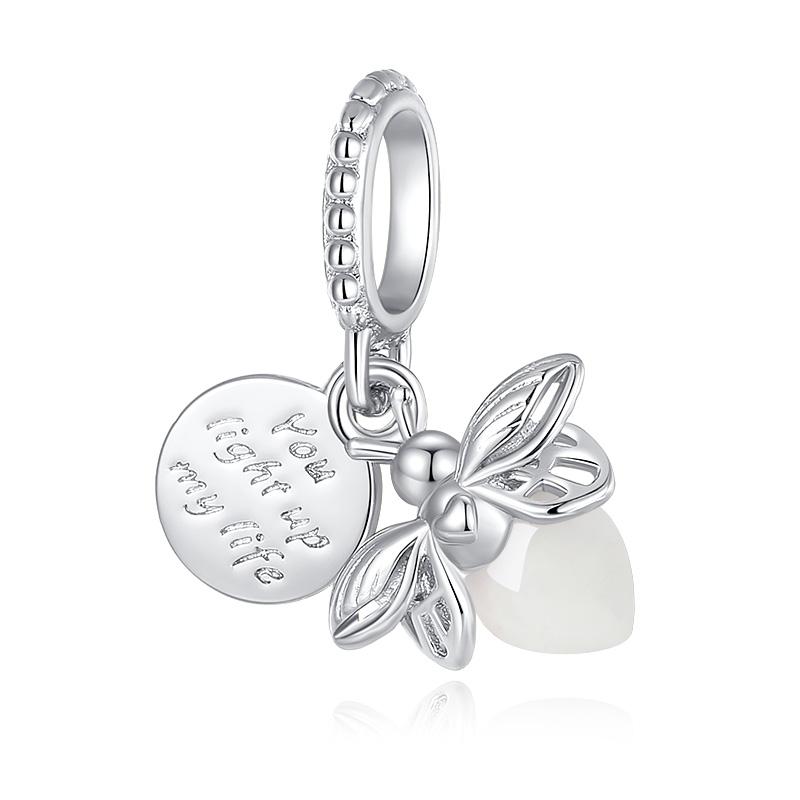 100% S925 Sterling Silver Pendant Sparkling Snowflake Rose Daisy Flower Bee Clip Charm Bead Fit Original Bracelet Jewelry