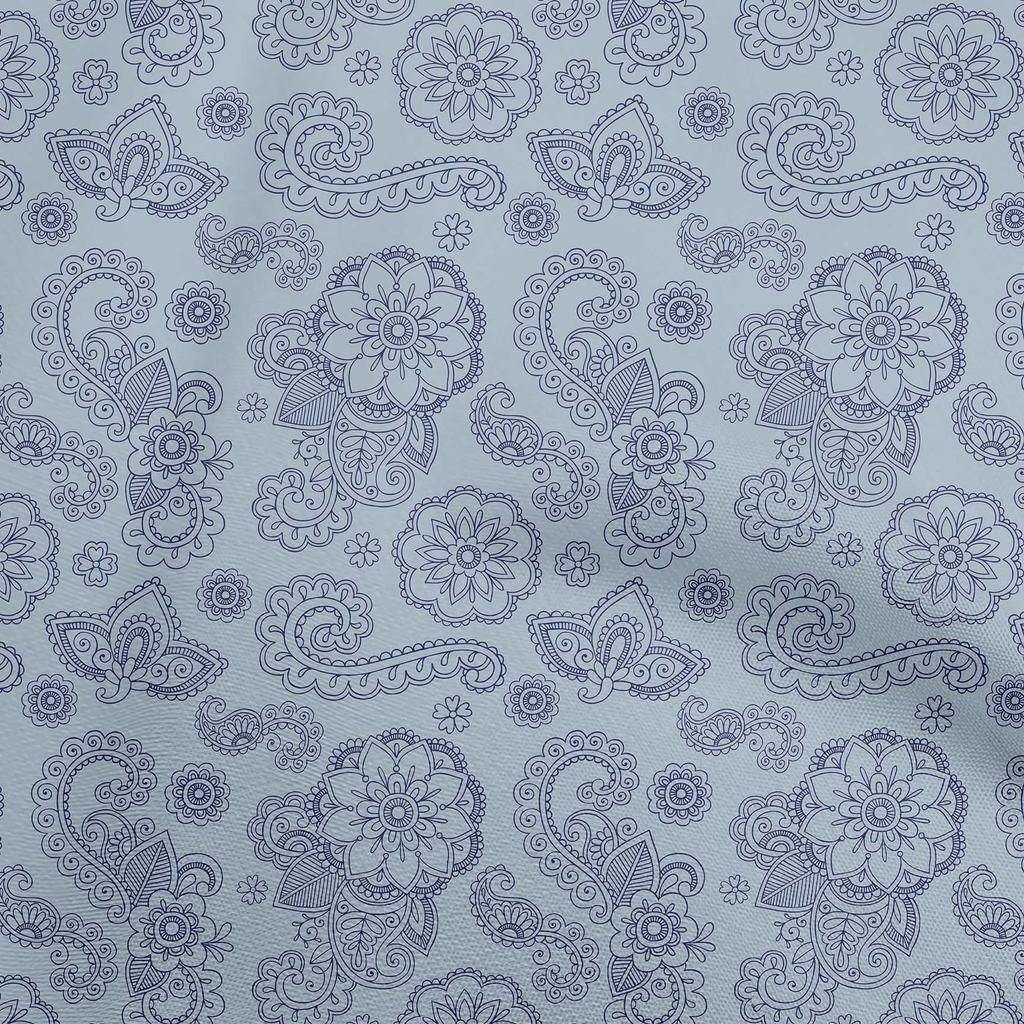 oneOone Cotton Flex Dark Olive Green Fabric Asian Paisley Quilting Supplies Print Sewing Fabric By The Yard 40 Inch