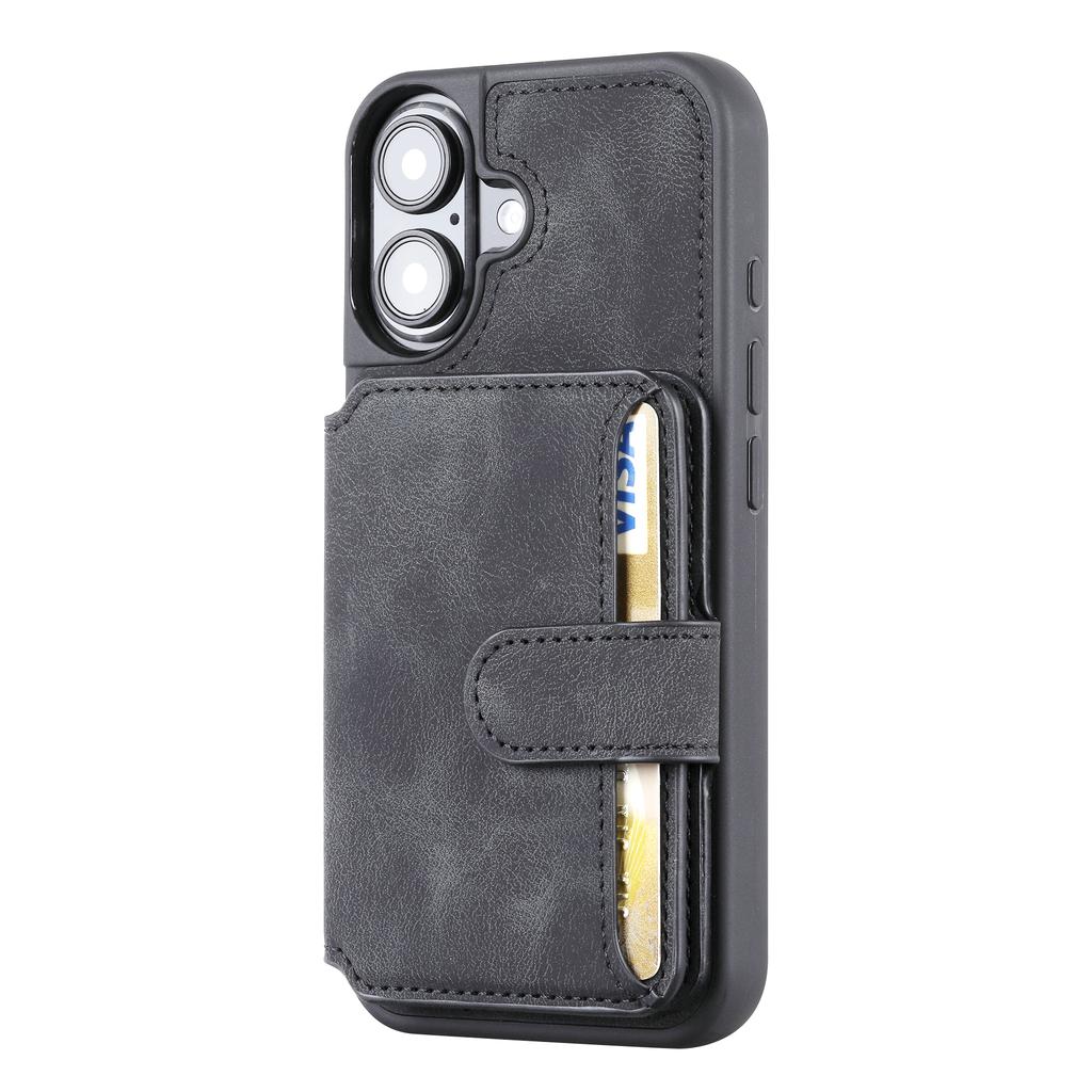 For iPhone 17 Case Wallet Card Slot TPU+PU Leather Back Phone Cover