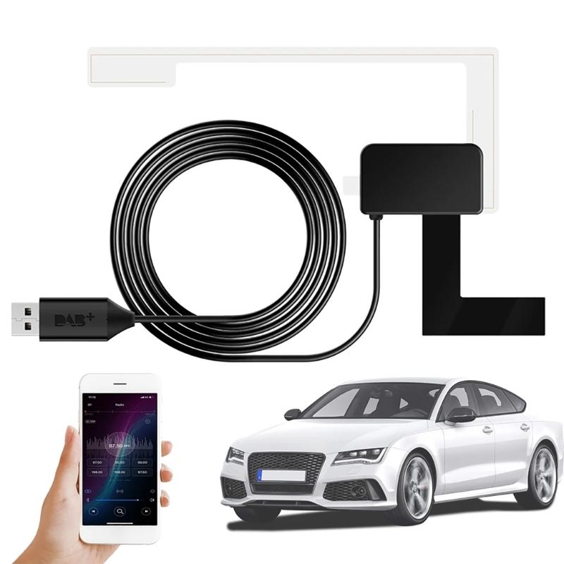 Усовершенствованный автомобильный DAB+ радиоприемник, USB-интерфейсы, SMA-антенна для четкого приема звука, длительное использование, быстрая установка