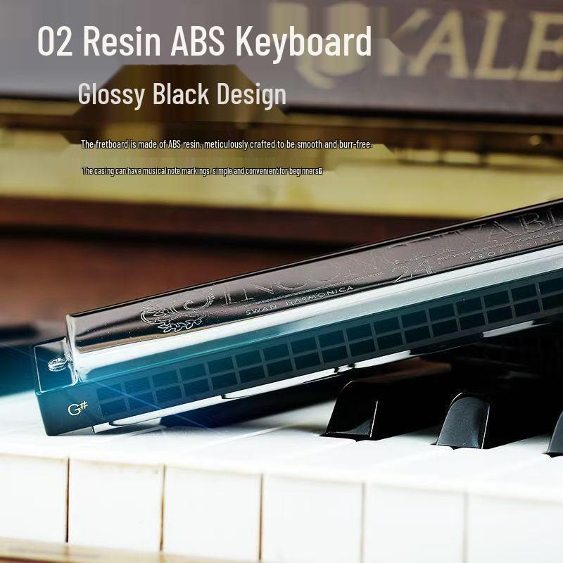 Набор губных гармоник Swan: 24-луночный, 7-предметный, 12-предметный Ящик для Студентов и Взрослых. Включает клавиши от A до G, идеально подходит для начинающих.